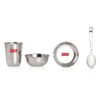Sanskriti Exports Stainless Steel Dinner Set of 24 Pieces | 4 Plates, 4 Glasses, 8 Bowls, 4 Spoons, 4 Dessert Plates