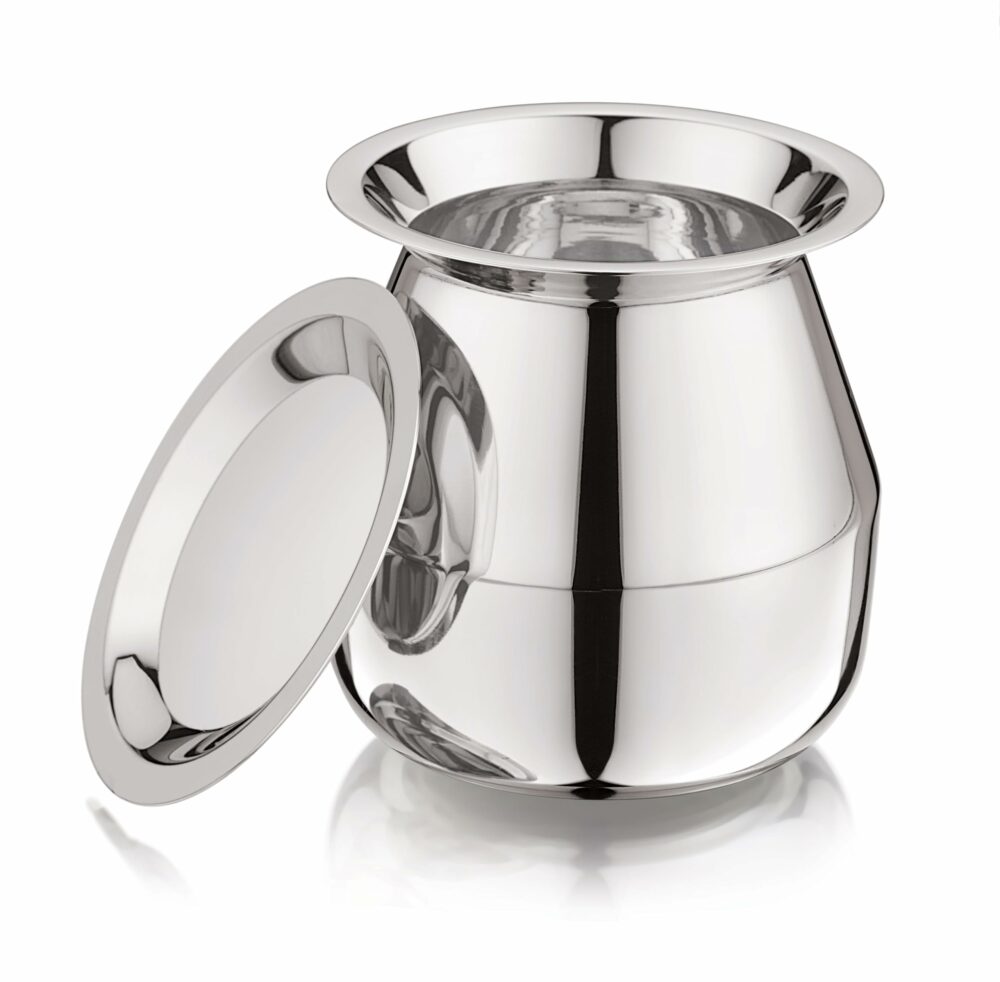 Sanskriti Exports Stainless Steel Food Storage Jars & Containers|Lota, Kalash, Chambu, Tumbler|Drinking, Storing & Serving|Amrit Lota with Lid|750ml x 1pc