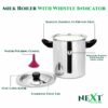 Stainless Steel Milk Boiler with Lid and Whistle, 0.7L, Induction Compatible, Pan Set of 4