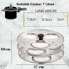 Stainless Steel Idli Stand for 5L+ Cooker - 3 Plates, 9 Cavity Idly Maker Set - Image 4
