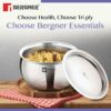 Tri-Ply Stainless Steel 20 cm Rice Handi with Lid - Induction & Gas Stove Friendly - Silver - Image 5