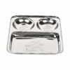 Sanskriti Exports Stainless Steel Laser Partition Plate 3 in1 | Bhojan Thali | Dinner Plate Set of 2