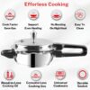Vinod 2 Litre Stainless Steel Pressure Cooker with Deep Fry Pan Functionality and Sandwich Bottom for Induction and Gas Stoves, ISI and CE Certified - Silver - Image 5