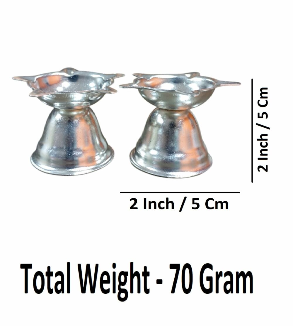 Sanskriti Exports 2 Inch Steel Diya for Traditional Oil Lamp for Home & Mandir Pooja Decore K4683 - Image 5