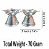 Sanskriti Exports 2 Inch Stainless Steel Diya for Traditional Oil Lamp, Home & Mandir Pooja Decor - Image 5