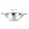 Sanskriti Exports Stainless Steel Kadhai with SS Lid 1 5Ltr / 22cm, Silver, Medium