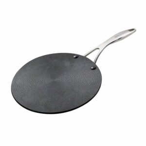 Sanskriti Exports Hard Anodised Non Stick Aluminium Roti Tawa with Stainless Steel Handle | Chapati Tawa | Nonstick Dosa Tawa | Tawa Pan Big Size | Tawa Induction Base, 26 cm, Black