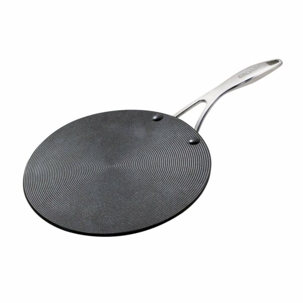 Sanskriti Exports Hard Anodised Non Stick Aluminium Roti Tawa with Stainless Steel Handle | Chapati Tawa | Nonstick Dosa Tawa | Tawa Pan Big Size | Tawa Induction Base, 26 cm, Black