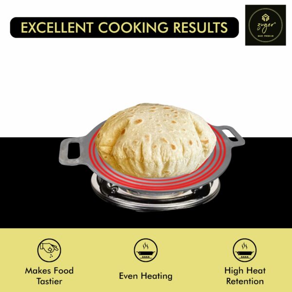 Sanskriti Exports 30 CM Carbon Steel Curved Tawa for Dosa, Chapati, Roti, Omelette - Chef's Choice, Toxin-Free, Heats up Faster, Non-Stick, Last Longer