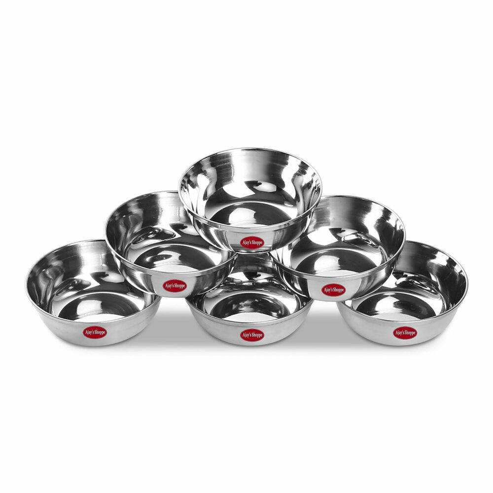 Sanskriti Exports Compact Stainless Steel Chutney & Sauce Bowl Set ? 85ML (Pack of 6) | Everyday Essential - Image 3