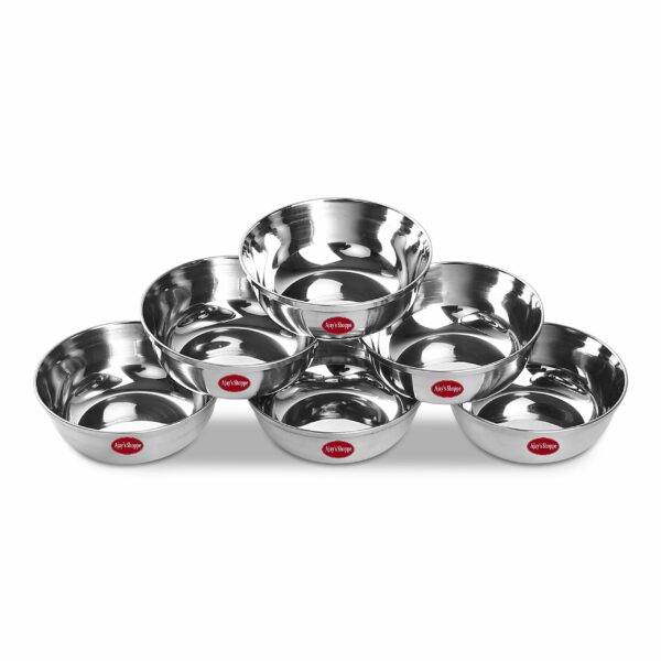 Sanskriti Exports Compact Stainless Steel Chutney & Sauce Bowl Set ? 85ML (Pack of 6) | Everyday Essential