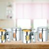 Stainless Steel Airtight Kitchen Storage Canisters Set of 6 See Through Containers for Spices Tea Coffee 1 Kg Capacity
