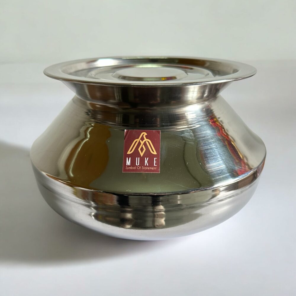 Milton Small Stainless Steel Handi degchi with Lid (Pongal Handi, 1000 ML, Dishwasher Safe) Handi 1 L with Lid - Image 4