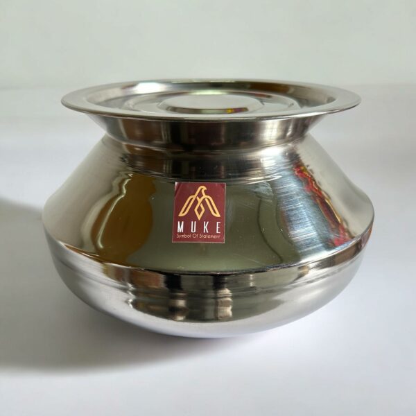 Milton Small Stainless Steel Handi degchi with Lid (Pongal Handi, 1000 ML, Dishwasher Safe) Handi 1 L with Lid