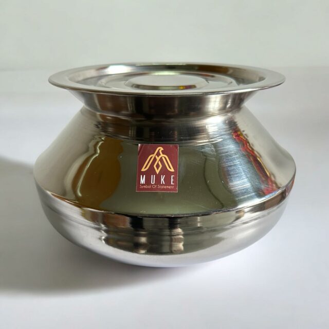 Milton Small Stainless Steel Handi degchi with Lid (Pongal Handi, 1000 ML, Dishwasher Safe) Handi 1 L with Lid