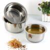 Vinod Stainless Steel Capsule Bottom Tope/Patila Combo Set of 3 Pcs - 2 7L (14cm), 3 4L (15cm), and 4L (16cm Diameter) - Silver