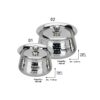 Sanskriti Exports Stainless Steel Handcrafted Hammered Texture Handi Set with Lid for Kitchen, Set of 2, 460ml & 650ml, Silver