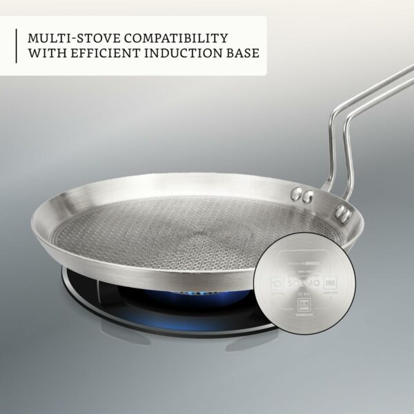 Sanskriti Exports Triply Stainless Steel Tawa 28 cm Diameter with Honeycomb Design (Induction Friendly)