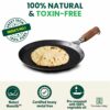 Indus Valley 26cm Stainless Steel Tawa for Dosa and Chapathi with Wooden Handle - Induction Friendly - Pre-Seasoned - Toxin-Free - 1.02kg - Image 6