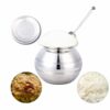 Sanskriti Exports Stainless Steel Rice Pot with Lid, Strainer, Pongal Cooker, Handi - 3 Litres, Set of 4 with Vadi Plate and Ladle/Spoon - Image 2