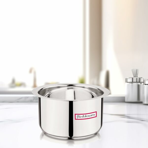 Sanskriti Exports 500 ml Stainless Steel TriPly (S A S)-Bottom Thick Guage Induction Base | LPG Friendly Kitchen Cookware Utensil Deep Pot/Patila/Bhagona/Tope for Cooking & Serving