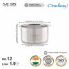 Sanskriti Exports Stainless Steel 12 22 Gauge Flat Bottom Tope, 1950 ml, Silver Durable Cookware for Efficient Boiling, Steaming, Cooking with Superior Heat Retention & Long-Lasting Performance