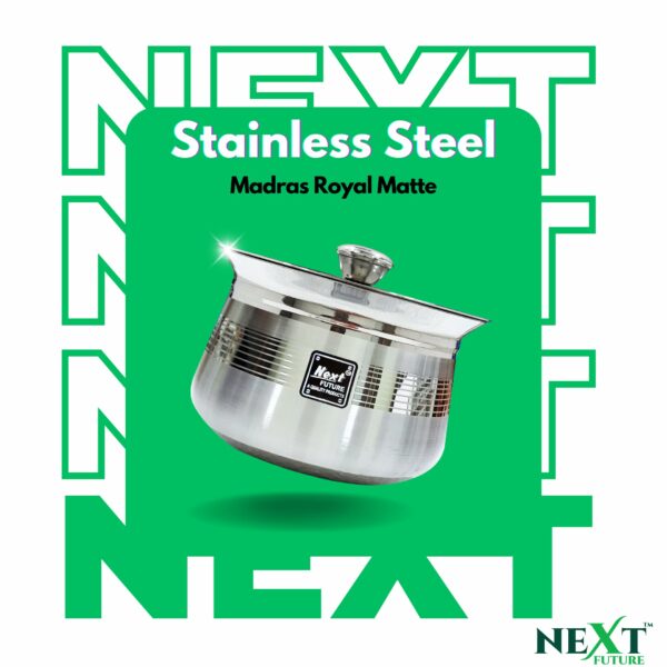 Sanskriti Exports - 1000ml, Heavy Gauge Dahi/Curd/Milk Pot Stainless Steel Handi Utensils, Highly Polished Cookware & Serveware Handi for Kitchen with Lid & Knob - Image 4