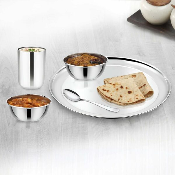 Sanskriti Exports 6 Pieces Stainless Steel Big Size Bowl/Wati/Katori Heavy Gauge with Mirror Finish, 10.2 cm Dia, Set of 6, 220 ml Each, Silver