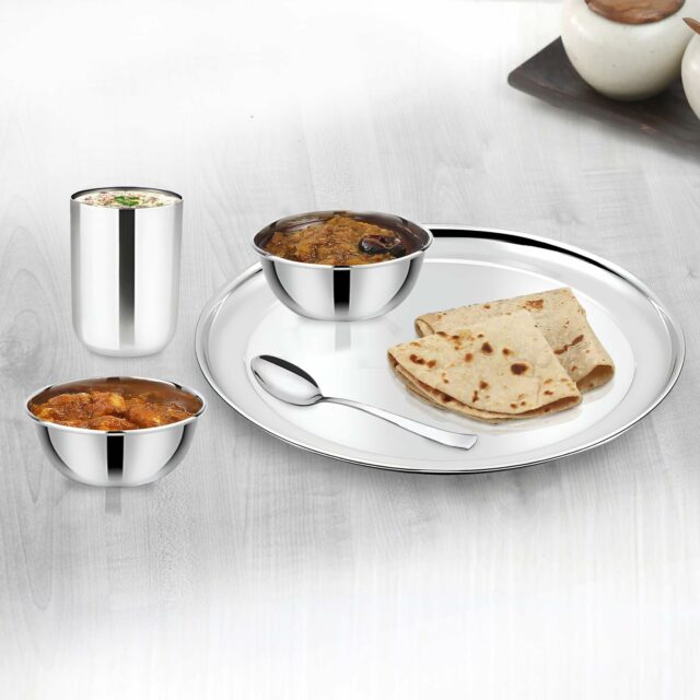 Sanskriti Exports 6 Pieces Stainless Steel Big Size Bowl/Wati/Katori Heavy Gauge with Mirror Finish, 10.2 cm Dia, Set of 6, 220 ml Each, Silver