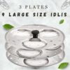 Stainless Steel Idli Stand for 5L+ Cooker - 3 Plates, 9 Cavity Idly Maker Set - Image 3