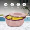 Stainless Steel Casserole Set of 4 with Lid, PU Insulated Hot Pot for Indian Cooking, 725 ml, Cherry Pink