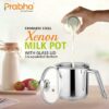 Stainless Steel Milkpan, Water Boiler, Egg Boiler, Saucepan with Lid - Set of 4 - Induction & Gas Compatible - 14cm Pot 1.8 liter - for Indian Cooking & Pooja Decor - Image 4