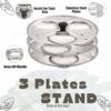 Sanskriti Exports - 3 Plates Stainless Steel Heavy Quality Idli Stand for 3 Liter Cooker | (9 Big Size idli Maker Stand Kitchen Tool 3 Plates, Silver)
