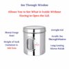 Sanskriti Exports Stainless Steel Multipurpose See Through Containers | Air Tight Canisters For Kitchen Storage | Ubha Dabba | Transparent Vertical Jar | Silver | 2 Kgs | Pack Of 4 Pcs