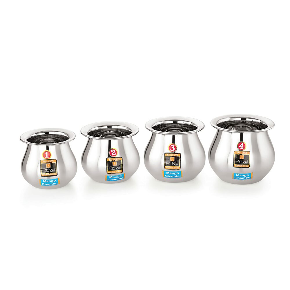 Sanskriti Exports Stainless Steel Heavy Lota (Mango Lota 800ml), 1 Piece, Silver | Durable & Rust-Resistant Water Pot for Pooja, Daily Use, Temple | Traditional Design, Easy to Clean & Long-Lasting - Image 2