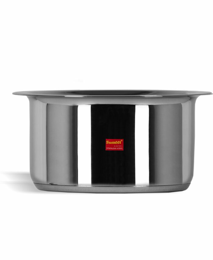 Sanskriti Exports Stainless Steel Induction Bottom(Encapsulated Bottom)Induction&Gas Stove Friendly Container/Tope/Cookware With Lid Size No 13(2 3 Liter)