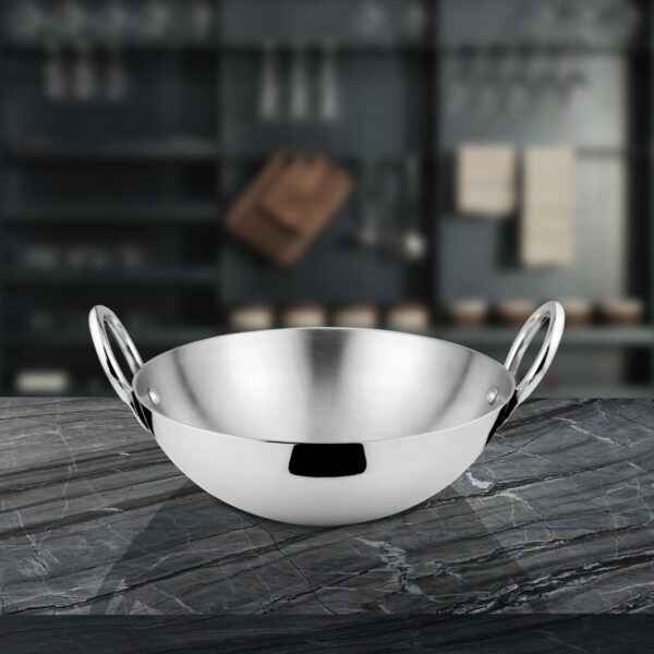 Sanskriti Exports Stainless Steel Heavy Weight Plain Kadhai, 2 5 mm, 20 cm, 1 1 Kg, 1 5 Litre - Image 6