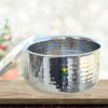 Milton Stainless Steel with Hammerd Patila, Bhagona with Lid | Tope | Patila | Tapeli | Handi | Kitchen Cooking and Serving Bowl (2 Liter)