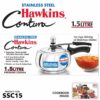 Hawkins 1.5 Litre Stainless Steel Contura Pressure Cooker, Inner Lid Induction Baby Cooker, Silver (SSC15)