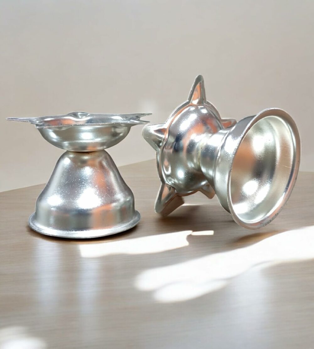 Sanskriti Exports 2 Inch Steel Diya for Traditional Oil Lamp for Home & Mandir Pooja Decore K4683 - Image 4