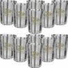 Sanskriti Exports 22 Gauge Stainless Steel Drinking Water Juice Tea Glass/Tumbler Set for Home Kitchen Dining I Ideal for Serving Beverages (350 ml, Silver) Permanent Laser Flower(Pack of 12)