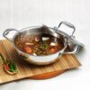 Triply Stainless Steel Kadai Set with Lid - 4.5L, 28cm Diameter - Silver - Induction & Gas Stove - Indian Kitchenware