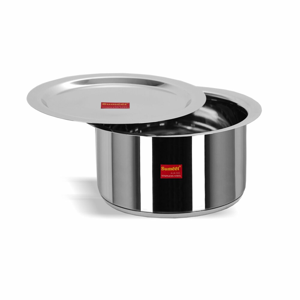 Sanskriti Exports Stainless Steel Induction Bottom(Encapsulated Bottom)Induction&Gas Stove Friendly Container/Tope/Cookware With Lid Size No 13(2 3 Liter) - Image 2