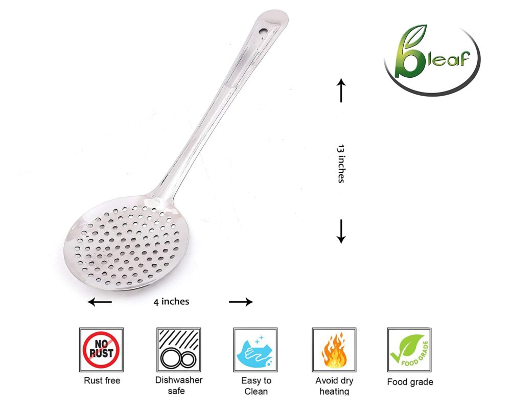 Sanskriti Exports Stainless Steel-Copper Bottom Kadhai/Frying Kadhai & Strainer (Combo) (Pack of 3) - Image 3