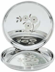 Sanskriti Exports Plate Set | Stainless Steel | Set of 6 | 12 Inches