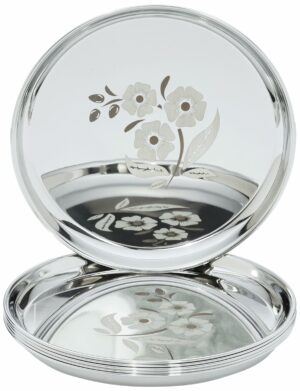 Sanskriti Exports Plate Set | Stainless Steel | Set of 6 | 12 Inches