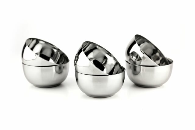 Stainless Steel - Vegetable Serving Bowls Set of 6 | 150ML Each | Ideal Katori for Curry, Dal, Raita, Sweets | Durable & Rust-Free Kitchen Essentials | Mirror Finish Steel Bowls