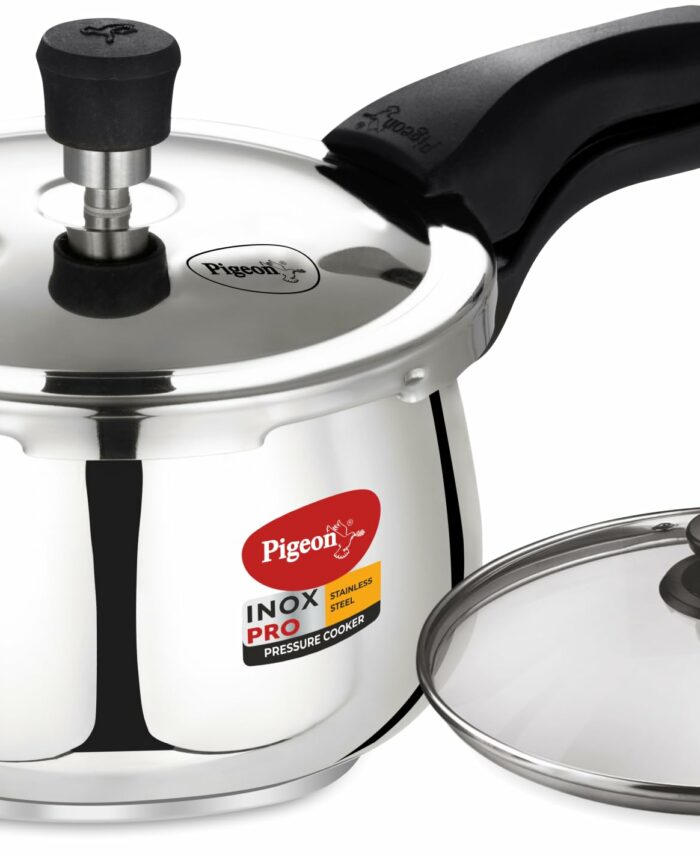 Pigeon by Stovekraft Inox Pro Stainless Steel Cooker 3L Outer Lid Cooker-Induction Base Compatible
