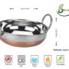 Stainless Steel-Copper Bottom Kadhai/Frying Kadhai & Strainer Combo Set of 3 by Sanskriti Exports for Indian Cooking - Image 5