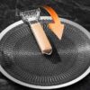 Sanskriti Exports Tawa Non Stick 2.8mm Thick Triply Stainless Steel Tava for Roti Honeycomb Tawa Cookware Foldable Handle Scratch Resistance with Induction Base 30 CM